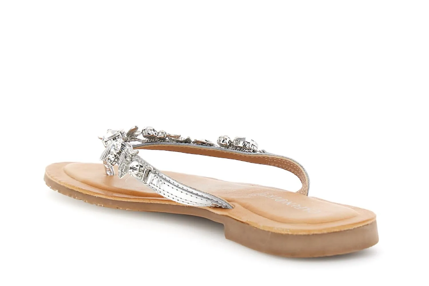 CafèNoir Infradito Flat Pelle Gioiello Tacco 1,4 cm