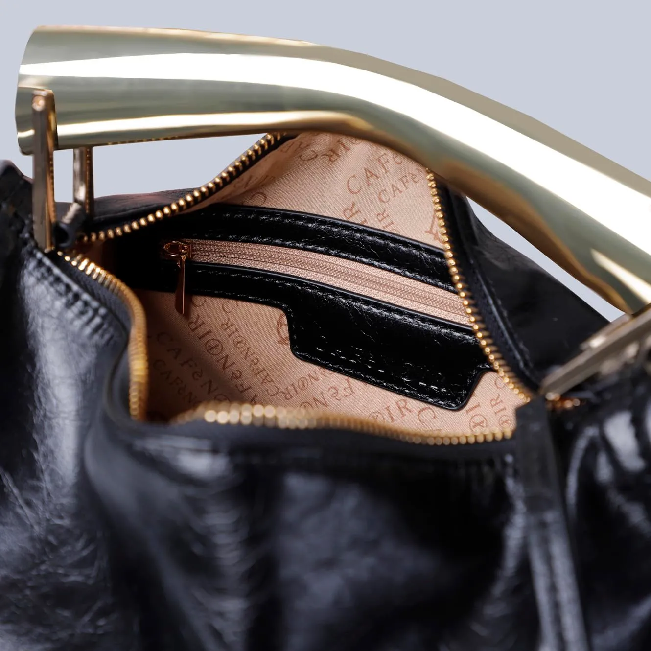 CafèNoir Naplak Mini Bag Pochette Nera Metallo