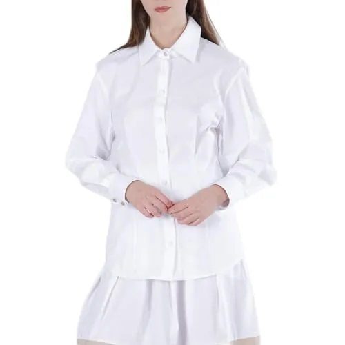 CafèNoir Popeline Camicia Donna Bianca Maniche Lunghe