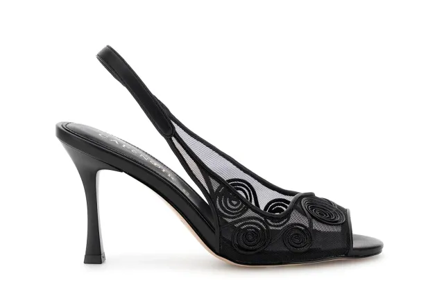 CafèNoir Décolleté Slingback Ricamo Nero 38 EU