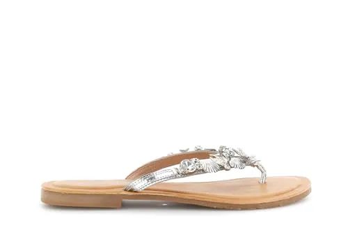 CafèNoir Infradito Flat Pelle Gioiello Tacco 1,4 cm