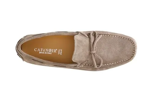CafèNoir Mocassini Uomo Sabbia Camoscio Allacciati
