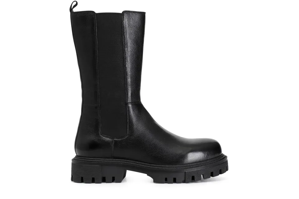CafèNoir Stivaletto 3/4 Pelle Nero Elastico Donna