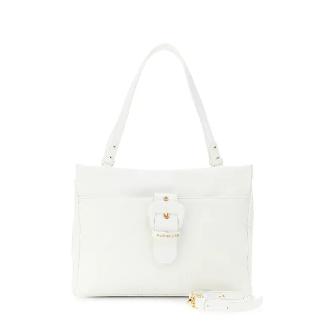 CafèNoir Monogram Embossed Shopping Bag Bianca Tracolla