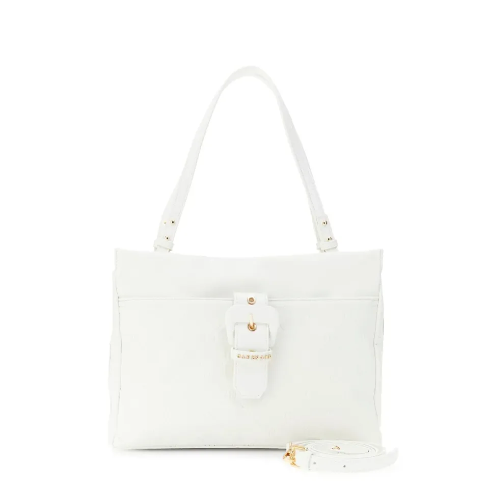 CafèNoir Monogram Embossed Shopping Bag Bianca Tracolla