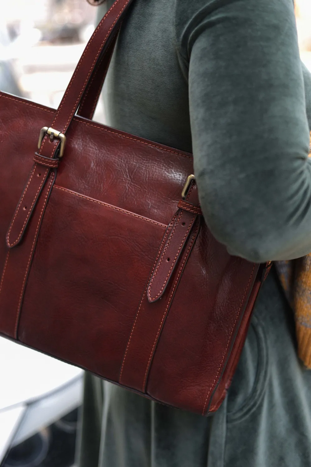 Aigin Milano Everyday Borsa in Pelle Marrone Chiaro