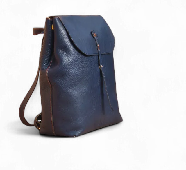 Aigin Milano zaino pelle pieno fiore naturale ottone