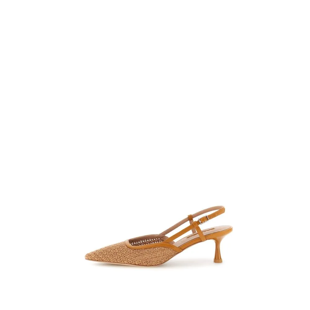 CafèNoir Décolleté Slingback Rafia Tacco 6 cm Donna