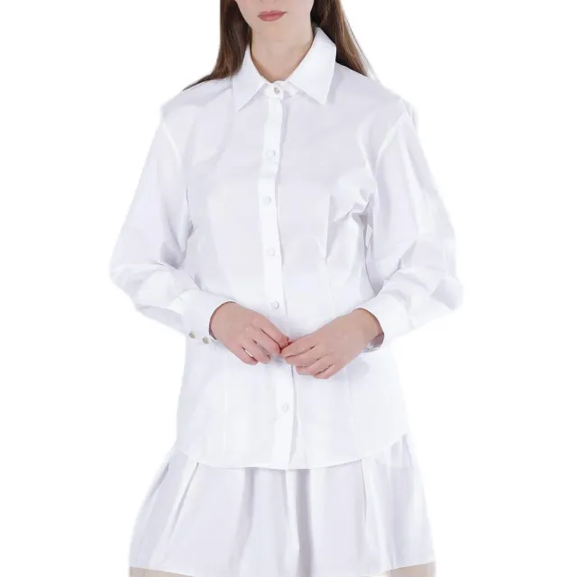 CafèNoir Popeline Camicia Donna Bianca Maniche Lunghe
