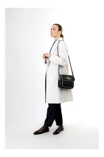 CafèNoir Martellata Borsa a Spalla Nera Contrasto