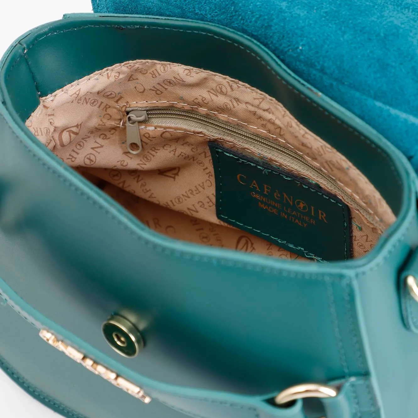 CafèNoir Pattina Pelle Tracolla Borsa Verde