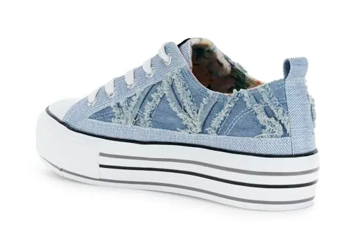 CafèNoir Sneakers Donna Jeans 39 Denim Sfrangiato 4cm