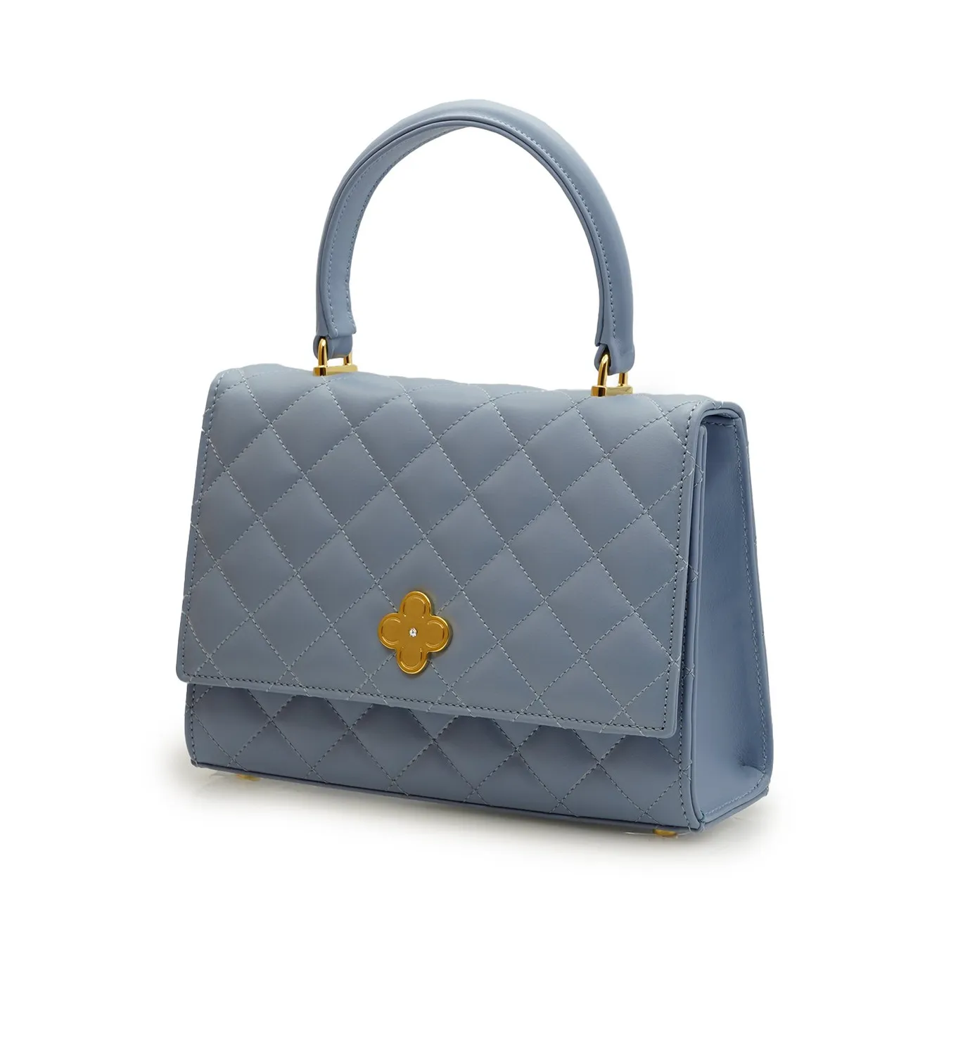 Cardinal Milano Opèra borsa a mano blu vitello trapuntato