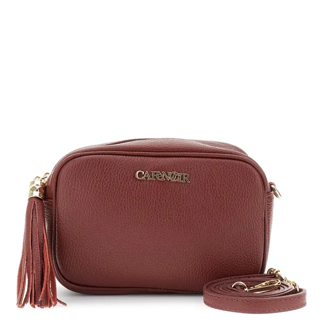 CafèNoir Camera Bag borsa martellata bordeaux nappina