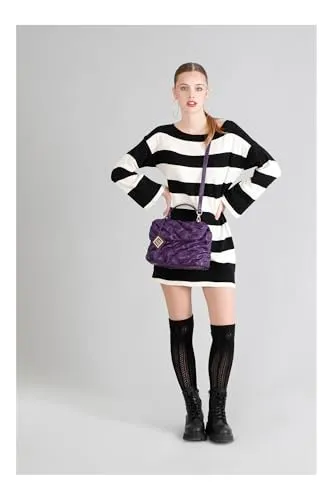 CafèNoir Pattina Goffrata borsa a spalla viola calamita