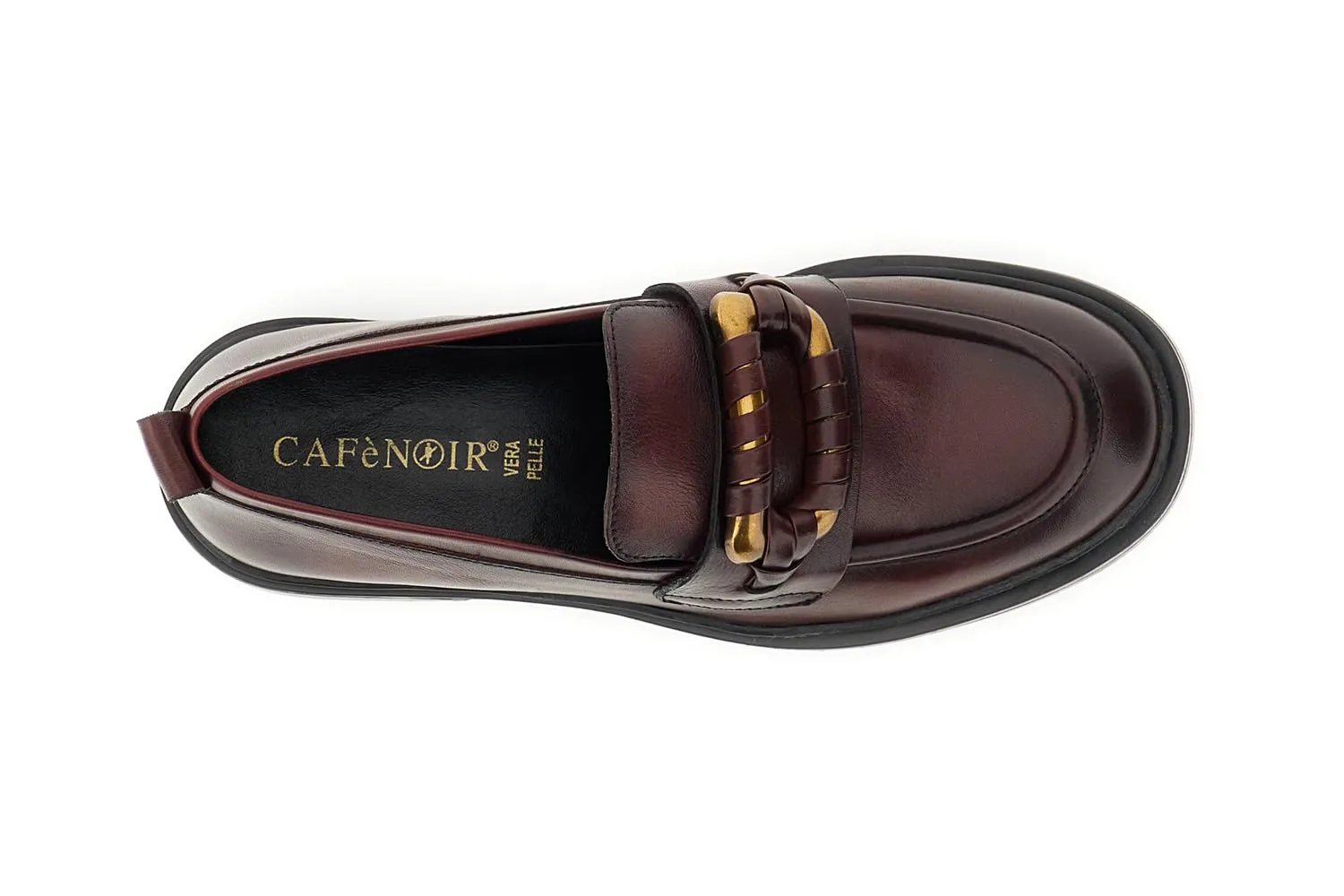 CafèNoir Mocassini Pelle Fasciato Donna Bordeaux 39