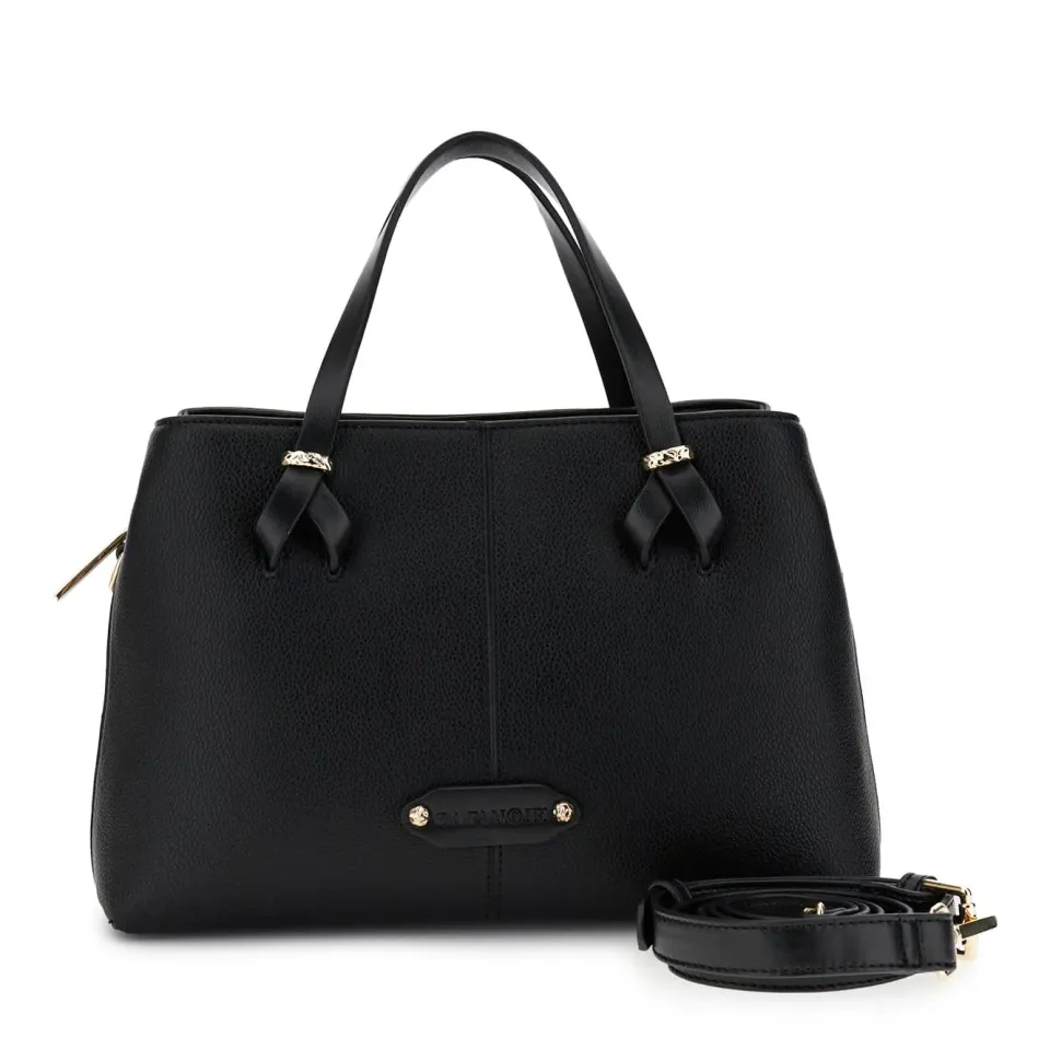 CafèNoir Tote Piccola Nera Effetto Pelle Martellata