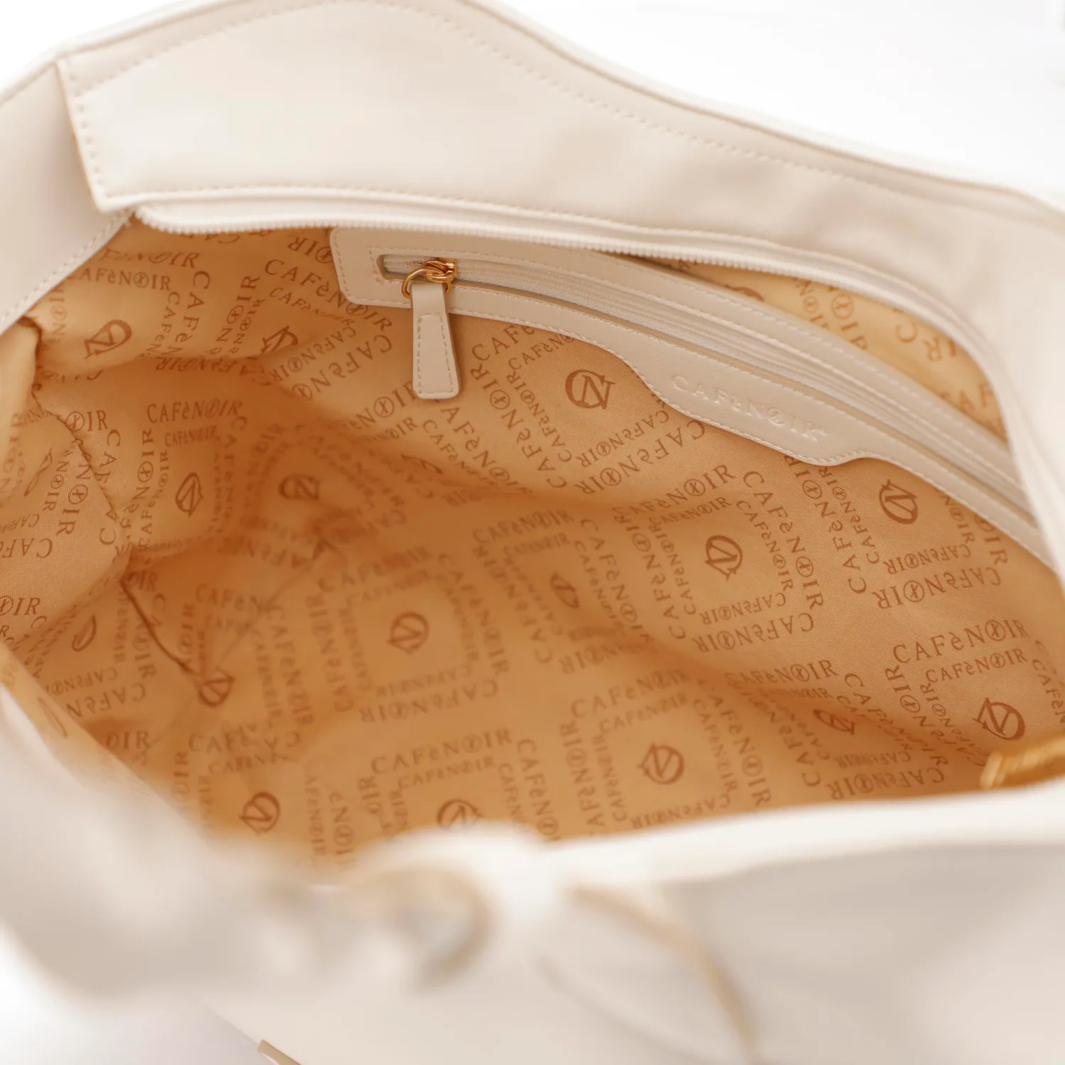 CafèNoir Shopping Tasche Laterali Shopper Panna Intrecciati