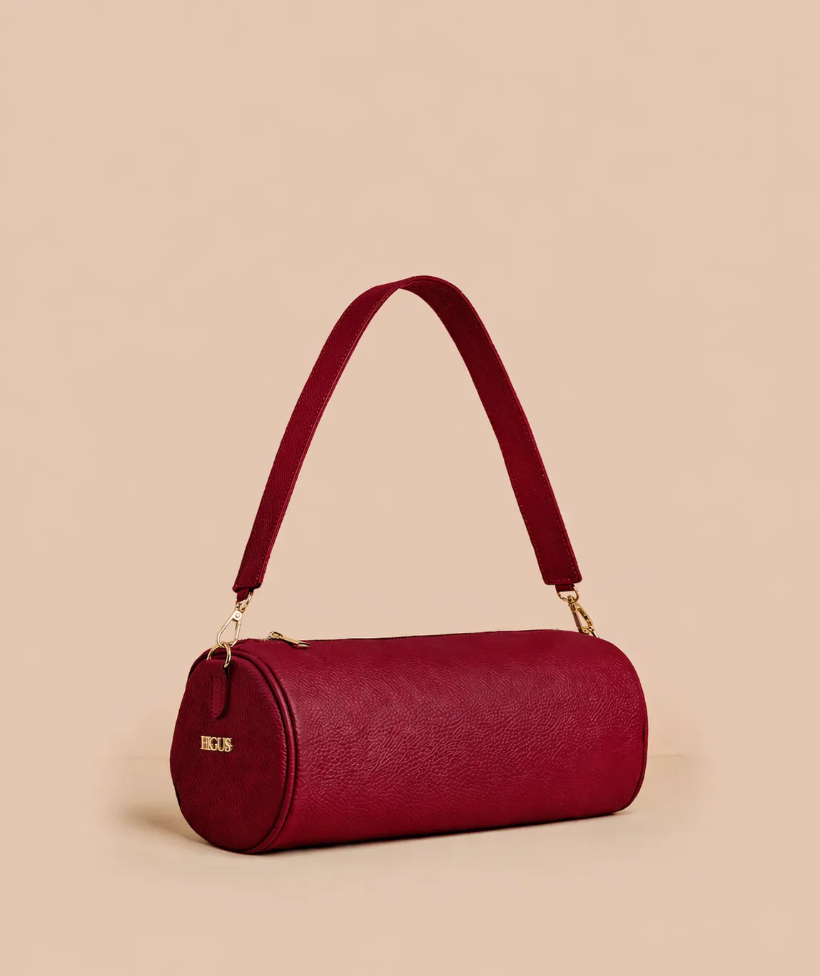 Figus Cilindro borsa pelle martellata arancione tracolla