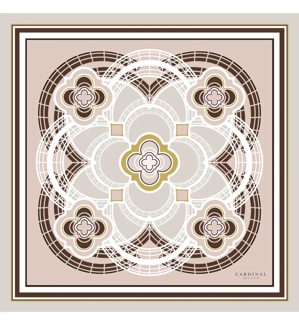 Cardinal Milano The Flowers foulard seta beige