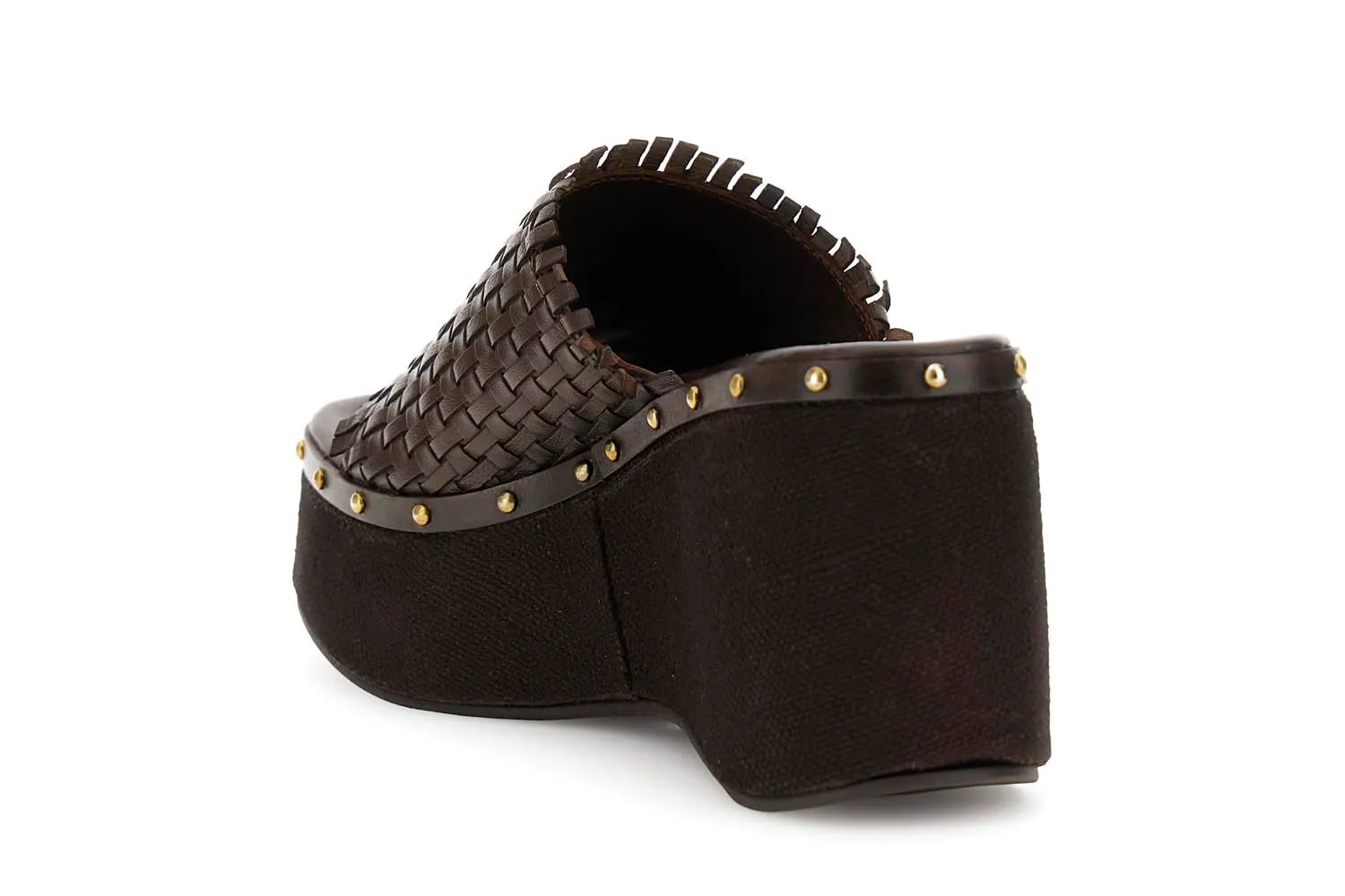 CafèNoir Sandali Ciabatta Pelle Intreccio Zeppa Donna