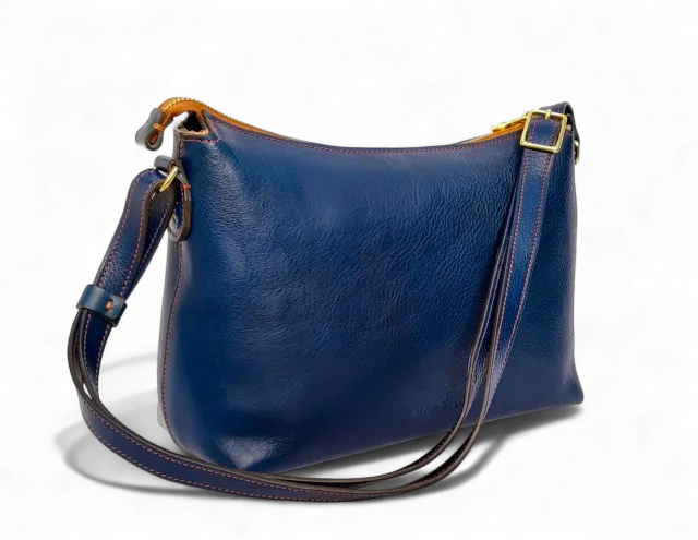 Aigin Milano Minimal Crossbody Bag tracolla miele pelle