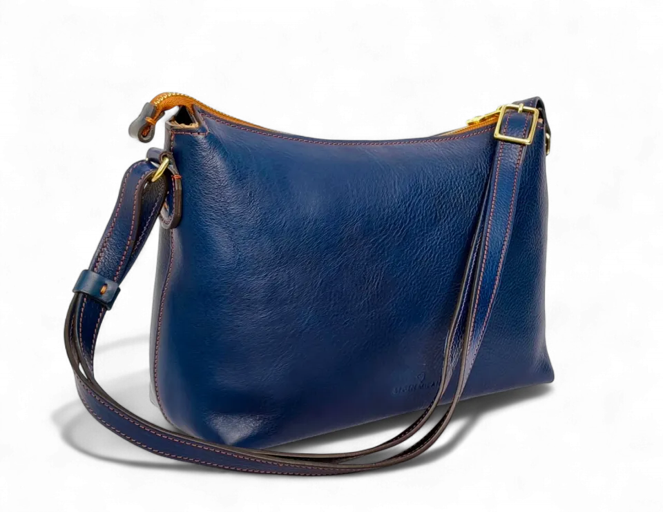 Aigin Milano Minimal Crossbody Bag tracolla miele pelle