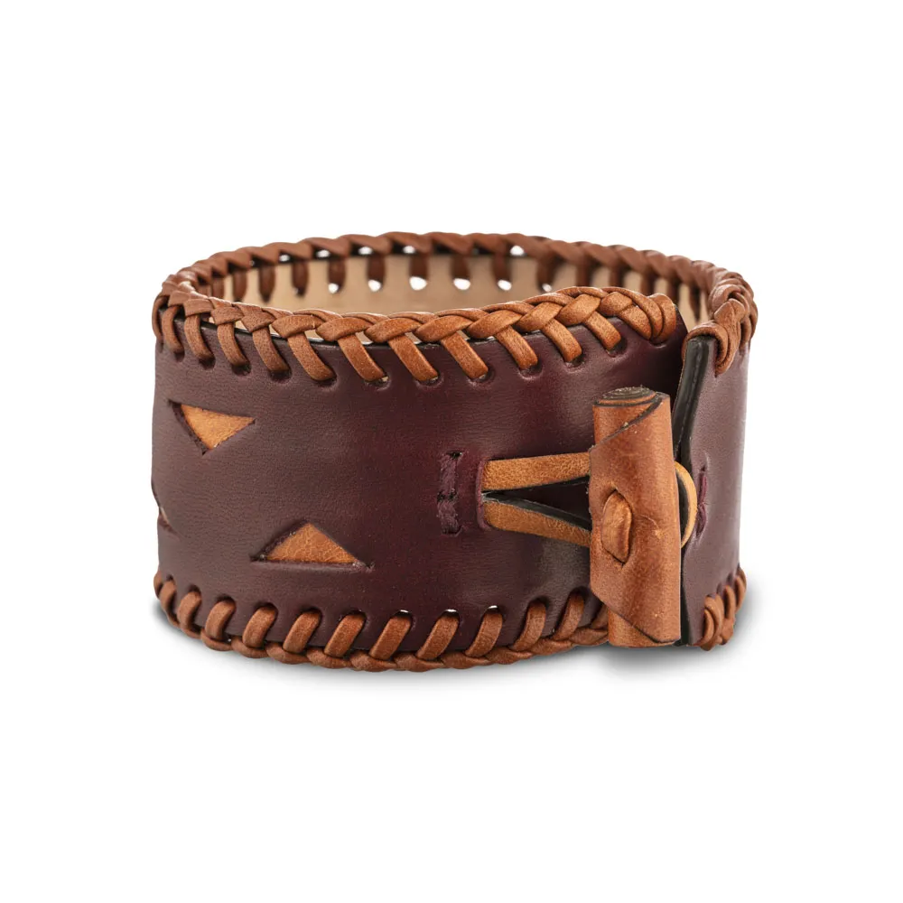 Re Artù in Firenze Melou bracciale pelle bordeaux cognac