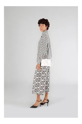CafèNoir Monogram Embossed Tracolla Donna Bianca con Pattina