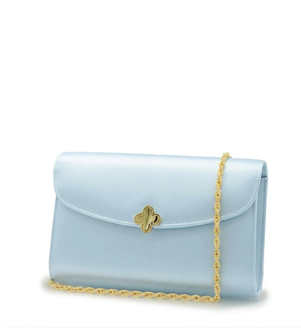 Cardinal Milano Lady Princess Sky Blue clutch seta azzurra