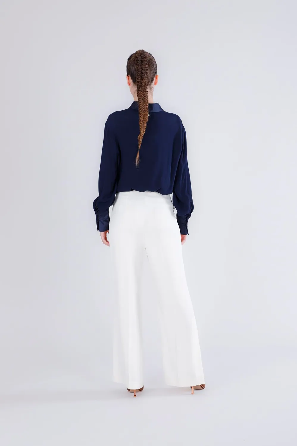 CafèNoir Pantaloni Spacco Laterale Cadi Burro 38