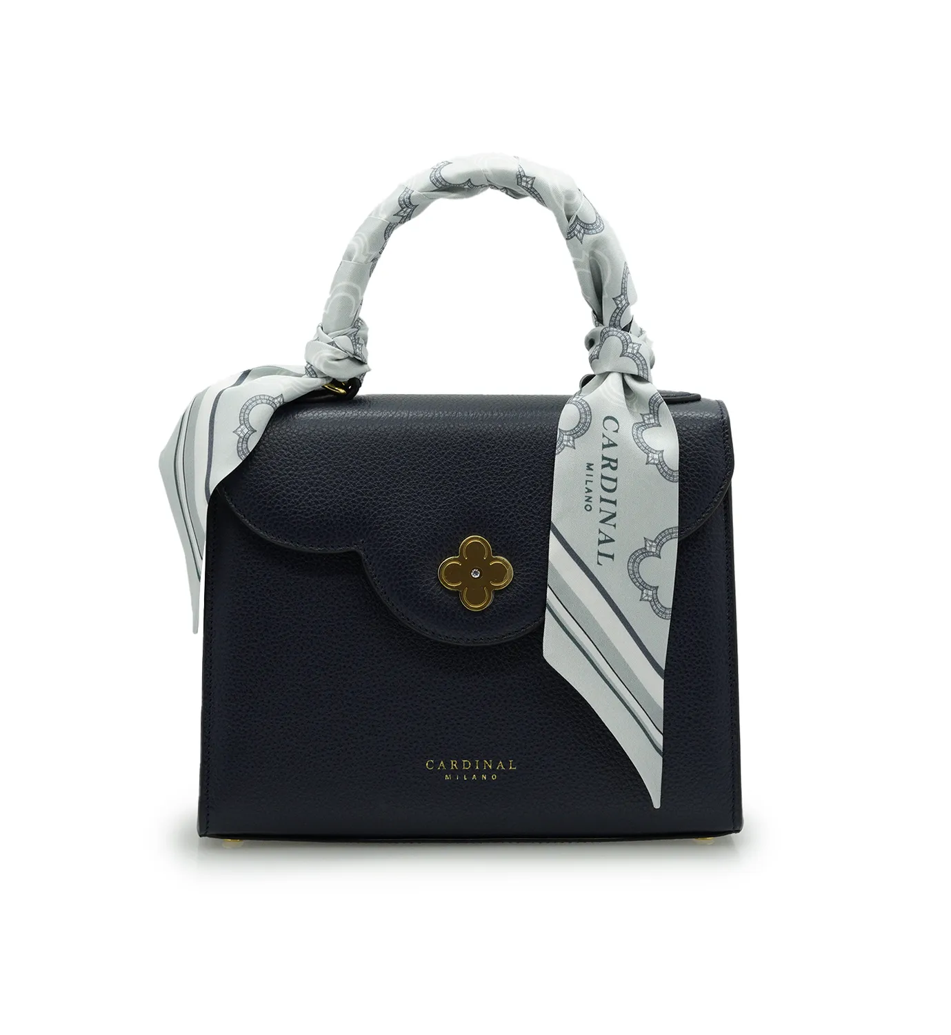 Cardinal Milano Grey Silk Twill Scarf foulard grigio seta