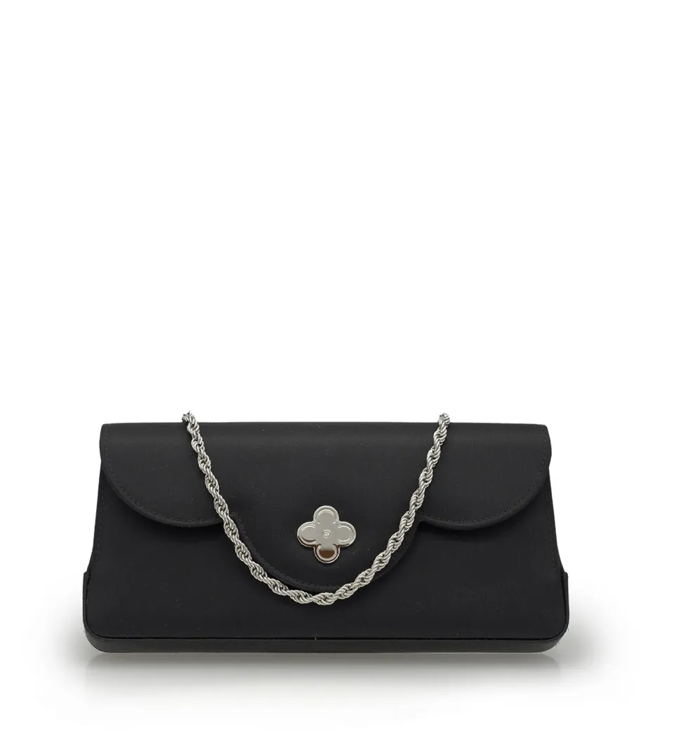 Cardinal Milano Time 21 Black Silk clutch nera seta