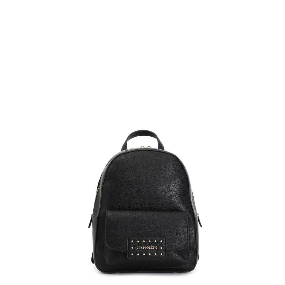 CafèNoir Zaino Nero Effetto Suede con Pattina