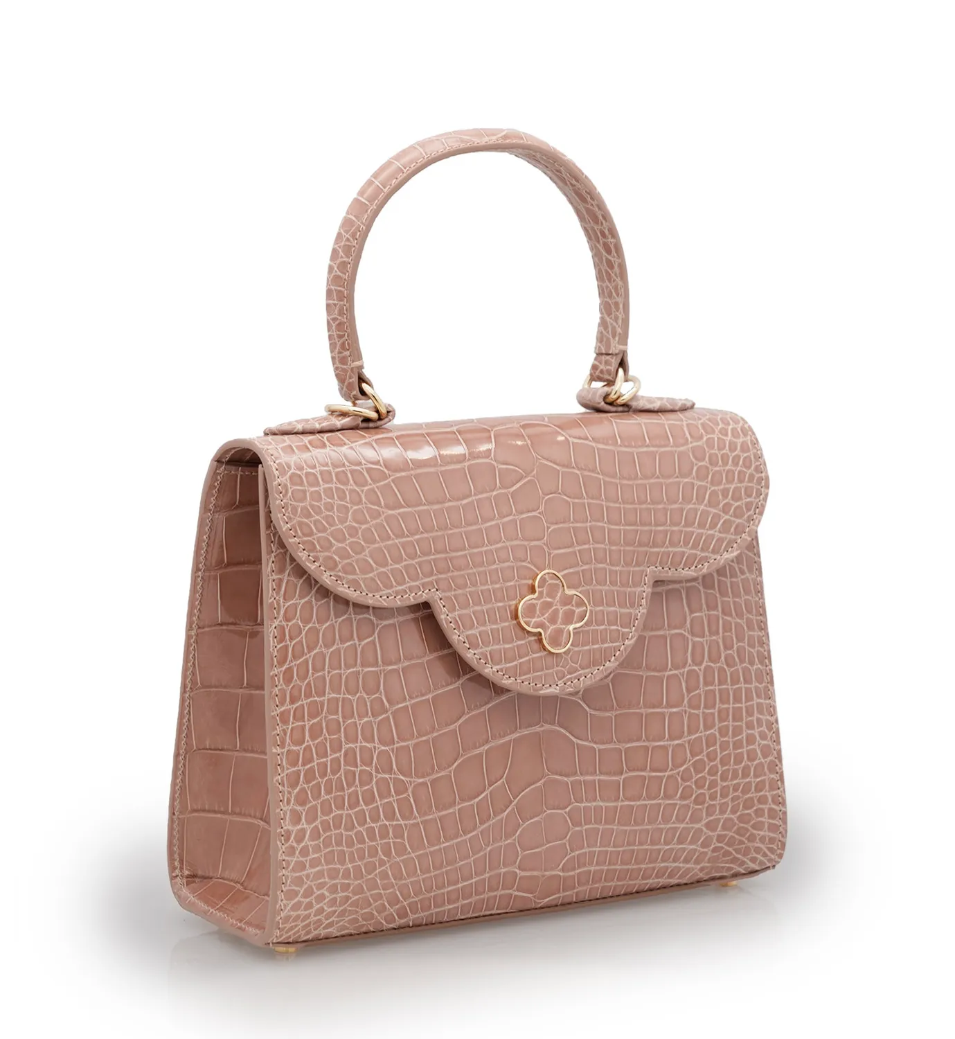Cardinal Milano First Lady Borsa Mano Alligatore Rosa Tea