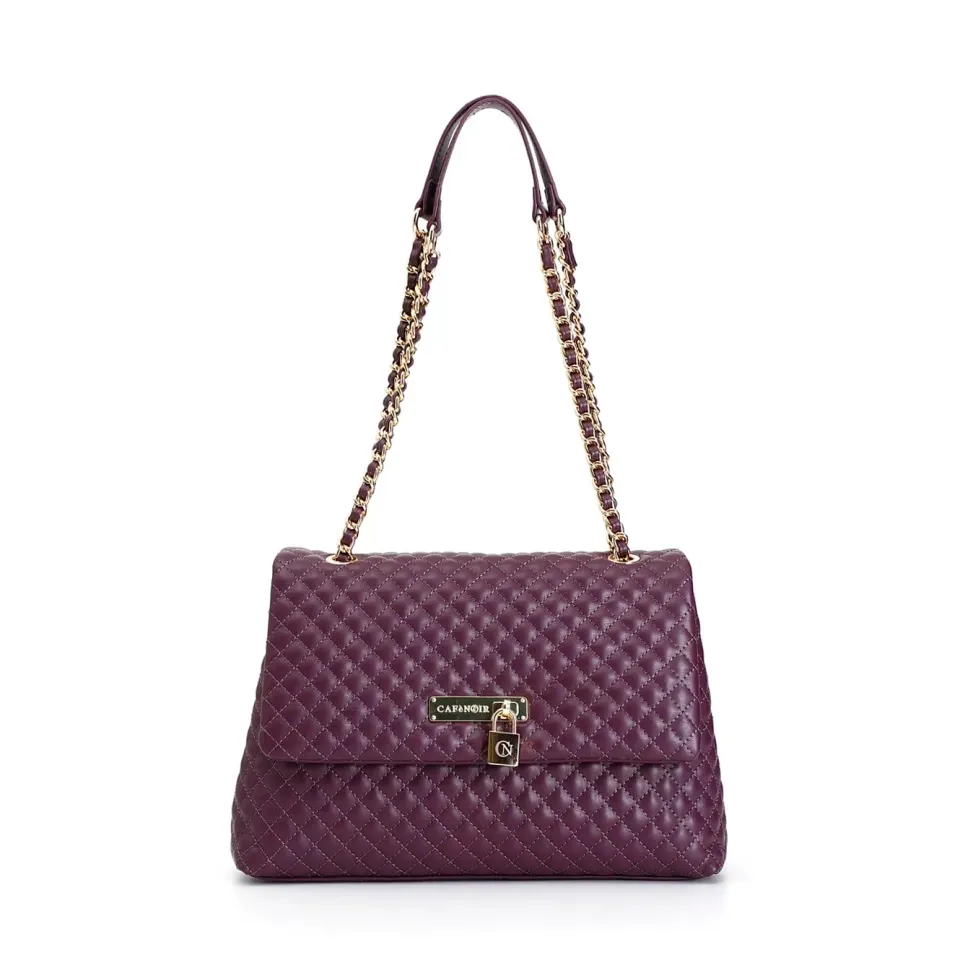 CafèNoir Borsa a Spalla Trapuntata Rombo Viola