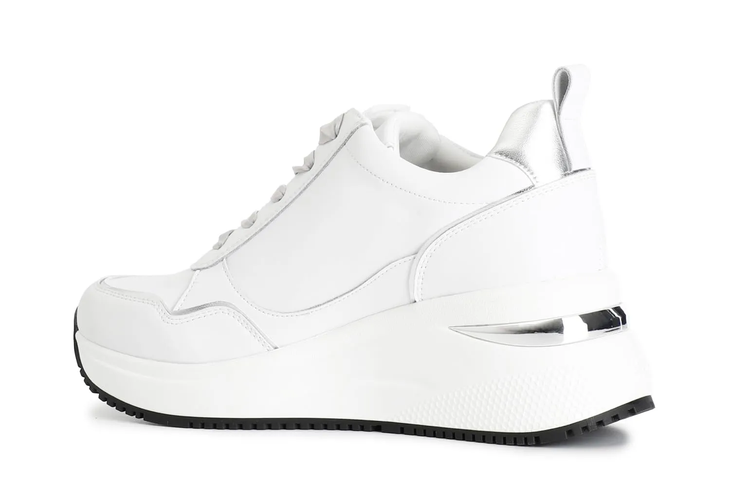 CafèNoir Sneakers Running Donna Pelle Bianca Zip