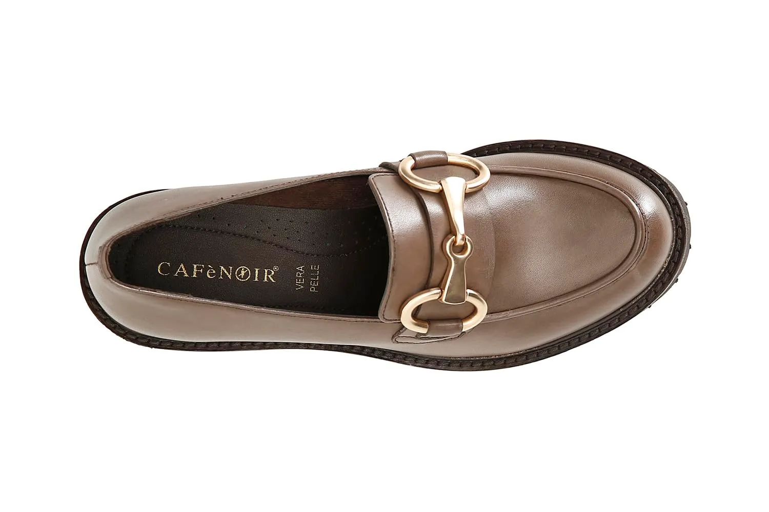 CafèNoir Mocassino donna pelle morsetto fango 39