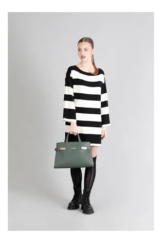 CafèNoir Tote Donna Verde Effetto Bottalato Tracolla