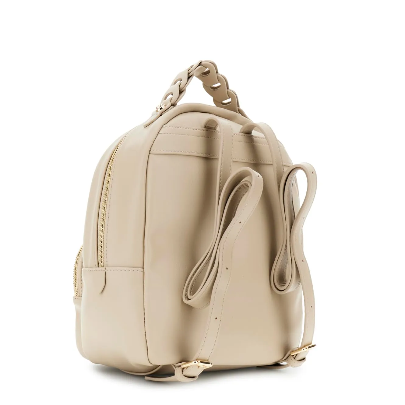 CafèNoir Logo Ad Alta Frequenza Zaino Donna Beige con Zip