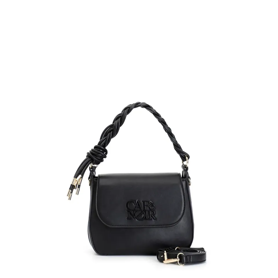CafèNoir Borsa Pattina Nera Manico Intrecciato Logo