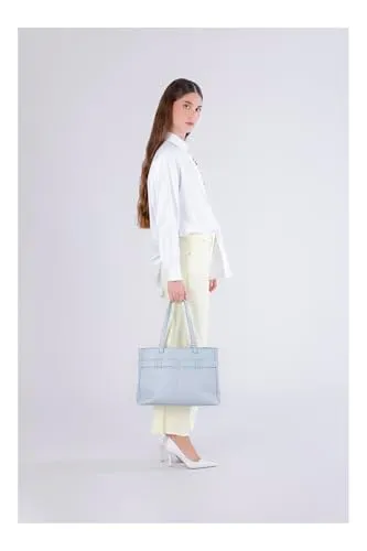 CafèNoir Shopping Bag Donna Cielo Effetto Martellato Cintura