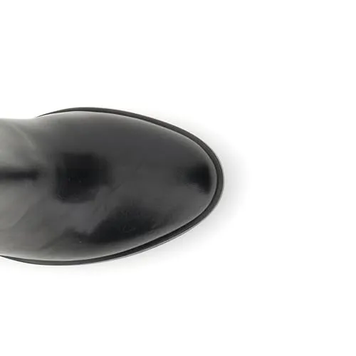 CafèNoir Stivali Donna Pelle Neri Fibbie Zip Tacco 7,3