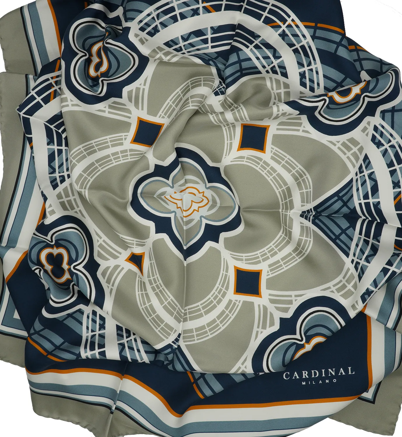 Cardinal Milano The Flowers Cardinal Blue foulard seta blu