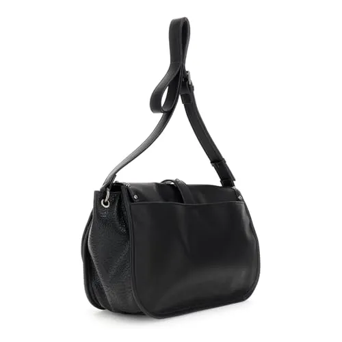 CafèNoir Pattina Effetto Nuvolato borsa a spalla nero borchiato