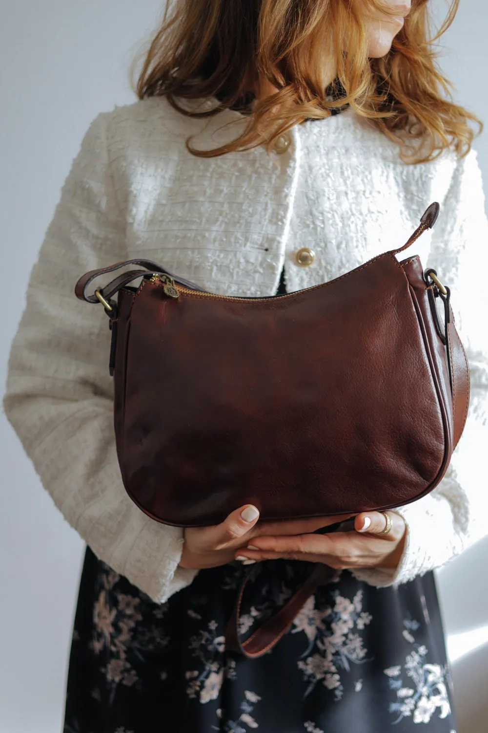 Aigin Milano Cross Body borsa tracolla marrone vegetale