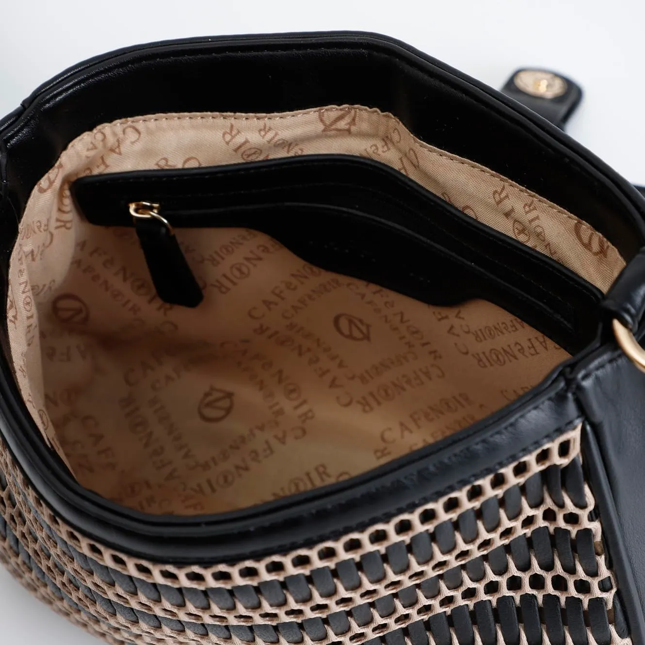 CafèNoir Rete borsa a tracolla nera calamita