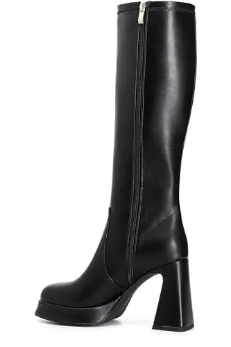 CafèNoir Stivali Donna Similpelle Nero Stretch Tacco 95