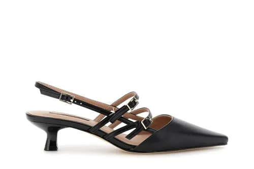 CafèNoir Décolleté Slingback Pelle Nere Tacco 5 cm