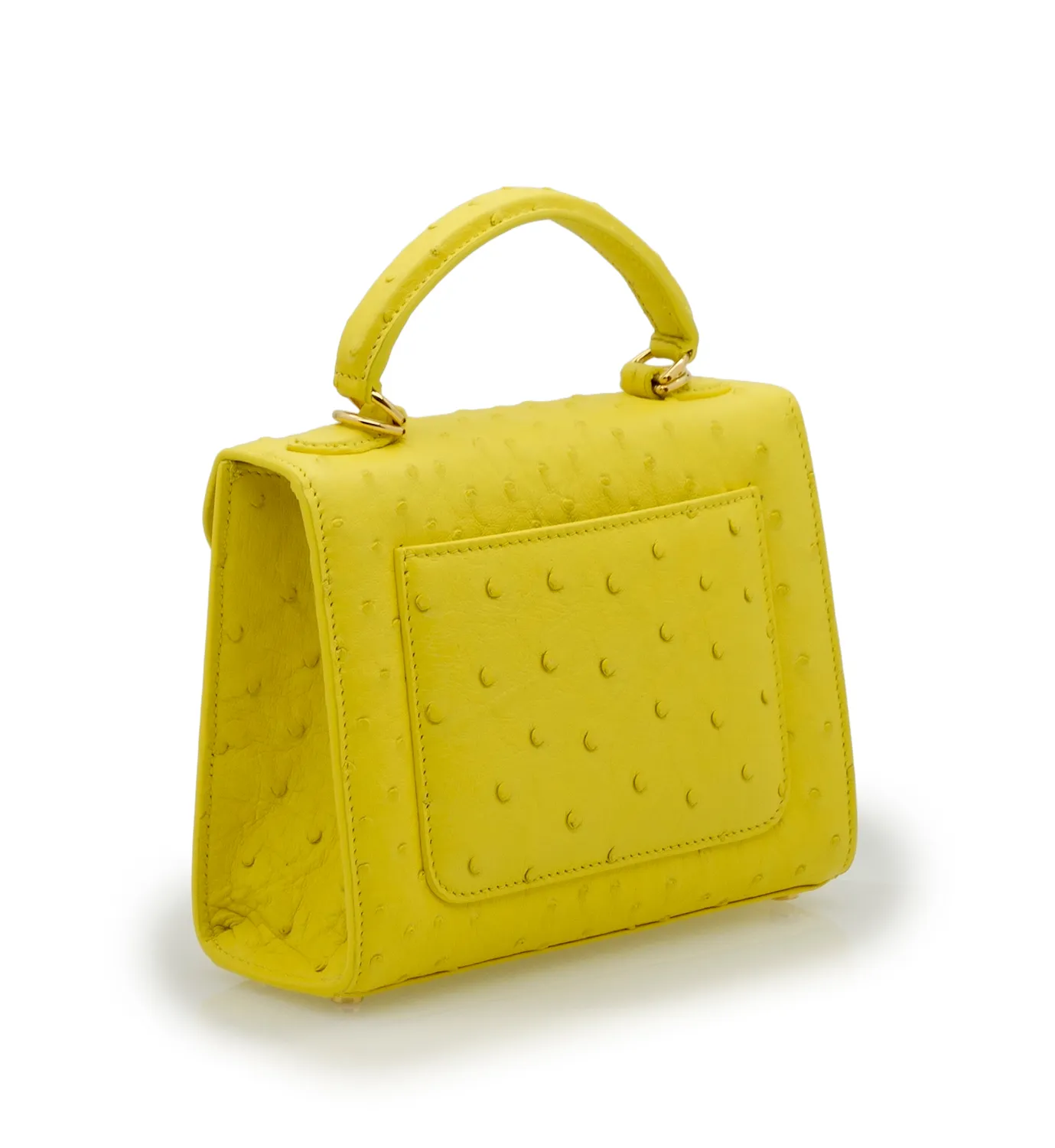 Cardinal Milano First Lady Small borsa struzzo gialla tracolla